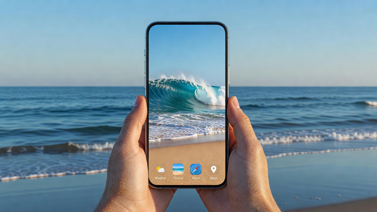 Personalized phone coastal wallpaper